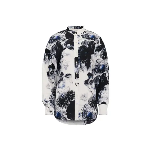 Alexander McQueen Chiaroscuro COCOON Рукав Рубашка В Рубашке Женская Белая