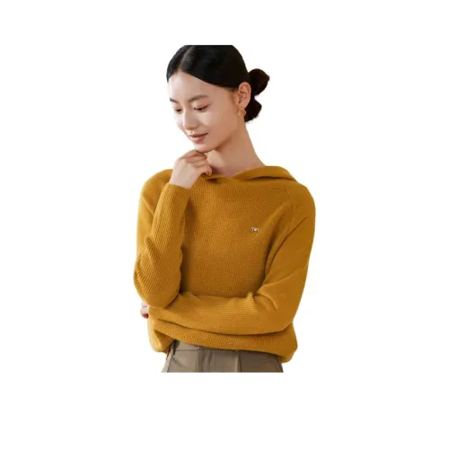 MIHUANG Кашемир Свитер Женский Имбирно-Желтый