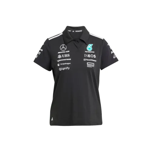 Adidas x Mercedes AMG Petronas F1 Team SS25 Поло Женское Черное