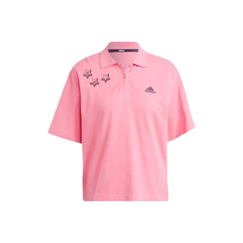 Adidas SCRIBBLE Поло Женское Розовое Черное