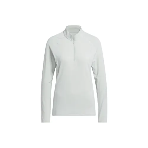 Adidas Ultimate365 Solid Quarter Zip Mock Polo Женское Фантастическое Серебряное