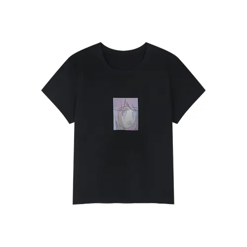 UOOYAA Черные Женские Футболки