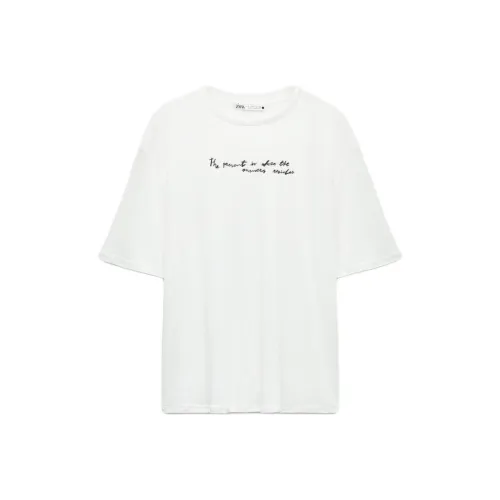 ZARA Морозный белый Женские футболки