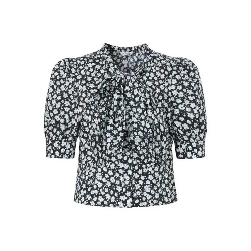 MOISSAC Рубашка Женская Цветочная Черная