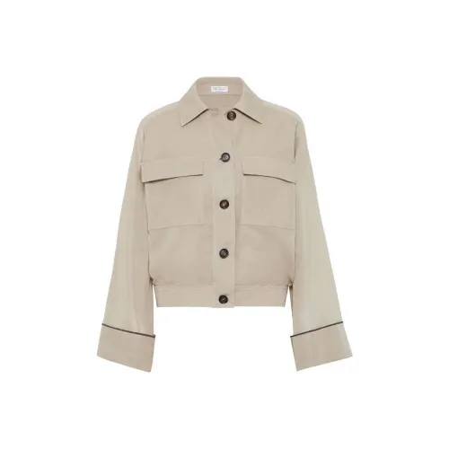 Brunello Cucinelli Бежево-желтые Женские Куртки