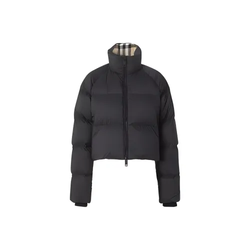 Burberry FW22 Однотонный С капюшоном Пуховик Женские Черный