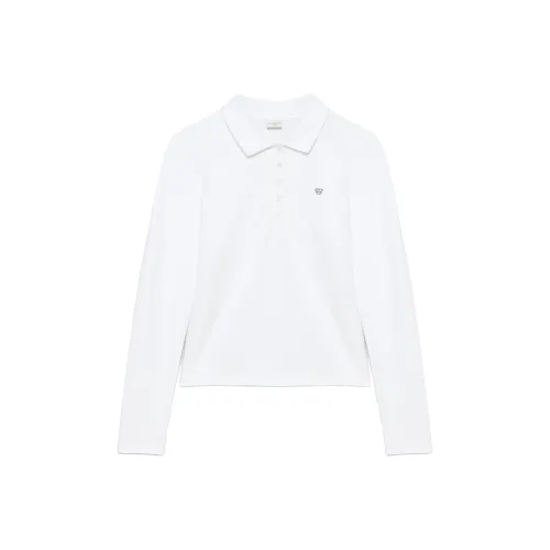 ARITZIA Sunday Best Banoffee POLO Длинный рукав Поло Женское Ярко-белый Ярко-белый