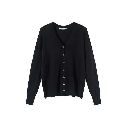 JEANSWEST Элегантность Мягкий Женственный Кардиган V-образный вырез Однотонный Облегающий крой Универсальный Дружественный к коже Базовый Весенний Осенний Женский