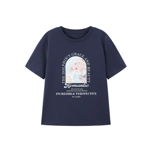 LEDIN Темно-синие Женские Футболки