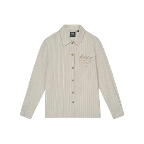 Рубашка из палладия женская серо-синяя белая с полосами