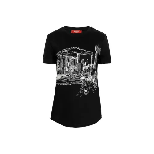 MaxMara Studio T Рубашка Женская Черная