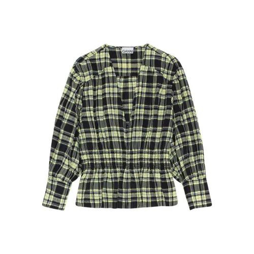 GANNI Эльф Желтый Женские Рубашки