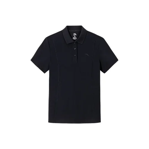 ANTA ZONGXUNXILIE Поло Женское базовое Черное