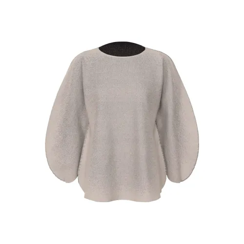 PLEATS PLEASE ISSEY MIYAKE Однотонный КОРСЕТ Круглый вырез Длинный рукав Т-рубашка Женская Серый