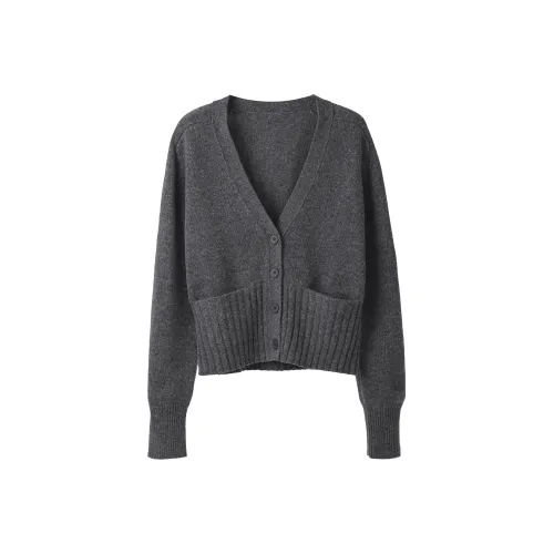 Fstudio Корейский стиль V-образный вырез Трикотажная ткань Кардиган Petite Многослойность Внутренний слой Унисекс