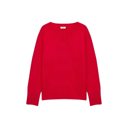 ARITZIA Плюшевый кашемировый oversized V-образный вырез свитер из кашемира женский блестящий красный искрящийся красный