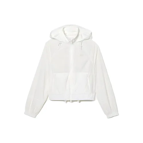 Куртки и пальто LACOSTE Collaboration женские серо-белые