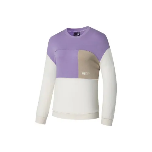 QIAODAN Свитшот Женские Rosemary Фиолетовый Кремовый Белый