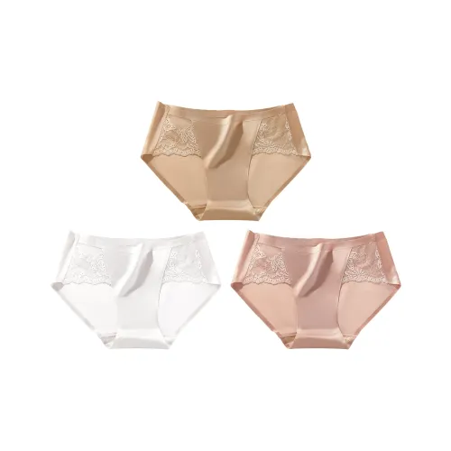Ordifen Белый+Лотосовый корень Пудра+Светлый кофейный Женские трусики-бикини