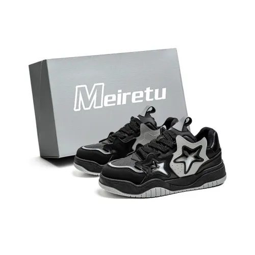 Meiretu Slip-resistant Abrasion-resistant Low-top Skateboard Shoes Men's Black Meiretu Противоскользящие Аbrasion-resistant Низкие Кроссовки для скейтбординга Мужские Черные