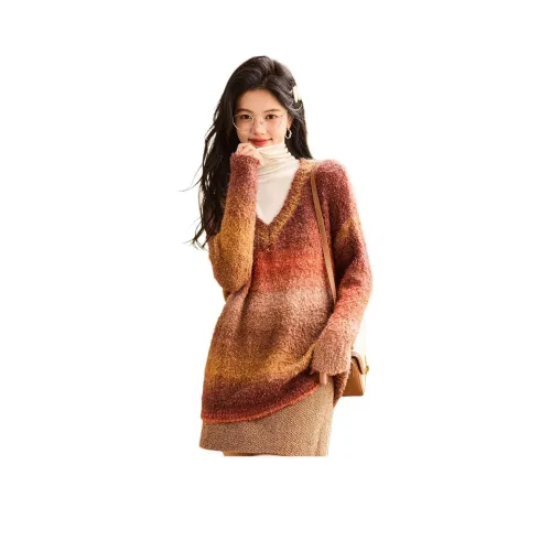 Emodues Трикотаж Женский Коричневый Красный