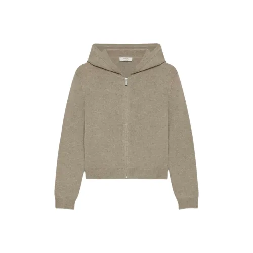 ARITZIA Кашемир С капюшоном ZIP UP Кашемир Свитер Женские Коричневый