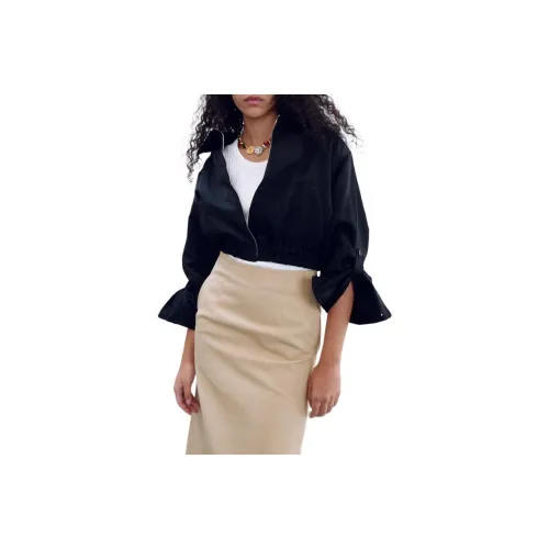 RECTO Seiren Классический ZIP UP JUMPER Куртки и Пальто Женские Черный