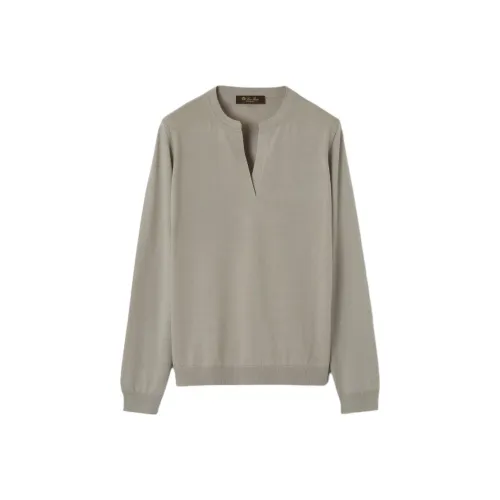 Loro Piana Светло-серый Женские кашемировые свитеры