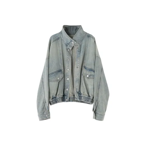 SOON FLOWER Куртки Пальто Женские Выстиранный Синий