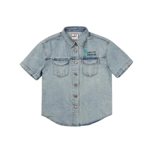 ABT Винтажная синяя унисекс рубашка