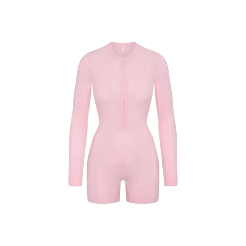 SKIMS FW24 Fake Day Collection Свитер Poinelle Onesie Комбинезон Женские Детский розовый Светло-розовый