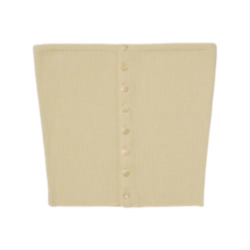 Auralee FW24 Без бретелек Топ Женский Светлый Бежевый