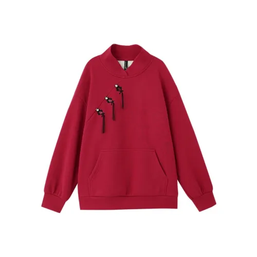 OUNIXUE Красный Женские Толстовки