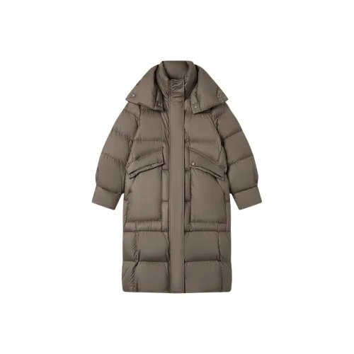 EICHITOO Пуховик Женский Темно-Коричневый