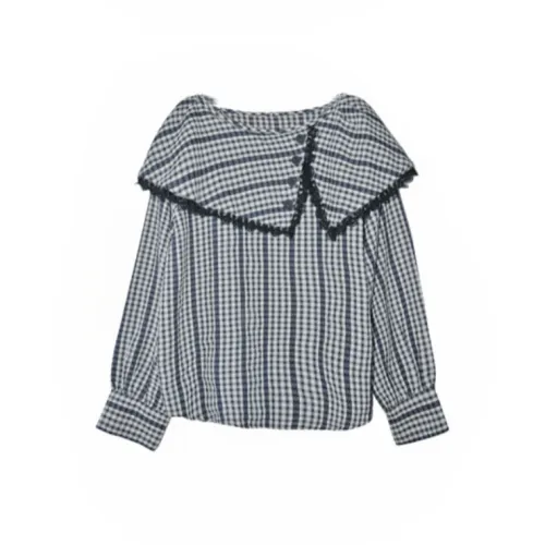 Icicofficial Рубашка Женская Темно-Синяя Клетка