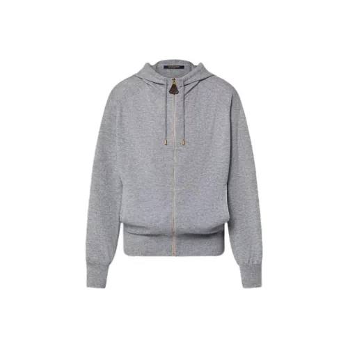 LOUIS VUITTON Кашемир ZIP UP Толстовка Куртки Пальто Женские Серый