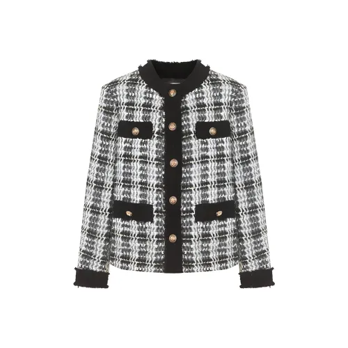 N ONE Куртки Пальто Женские Черный Белый Клетка