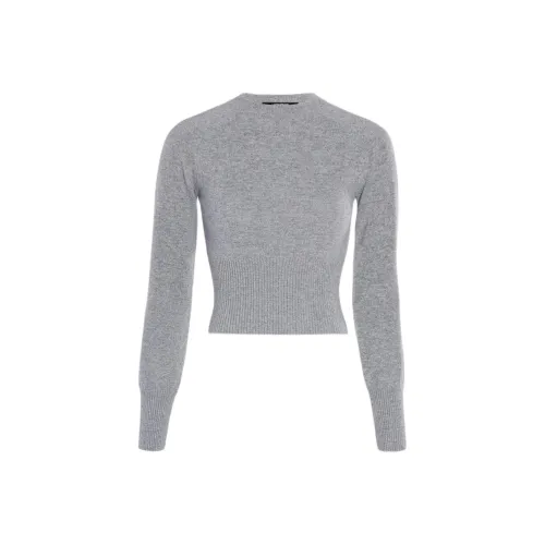 Jacquemus FW24 Ткань в рубчик JUMPER Кашемир Свитер Женский GREY Серый