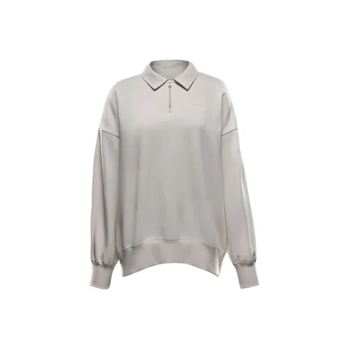 Nike Sportswear Phoenix Fleece Поло Женские Свет Earlwood Коричневый Холст