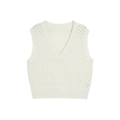 Yiner Кашемир Свитер Женский Кремовый Белый