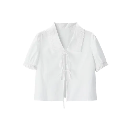 LEDIN Шифон Рубашка Женская Белая