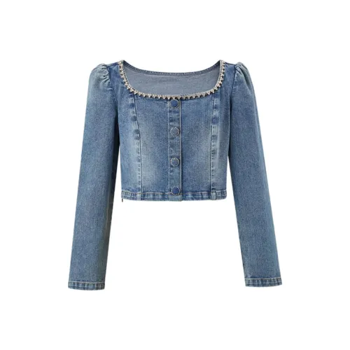 TAMMY TANGS Рубашка Женская Джинсовая Синяя