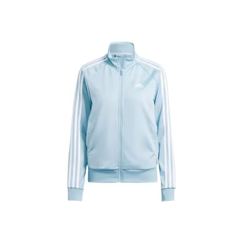 Adidas PRIMEGREEN Essentials Warm Up Тонкий 3 Stripes TRACK JACKET Куртки Пальто Женские Wonder Blue