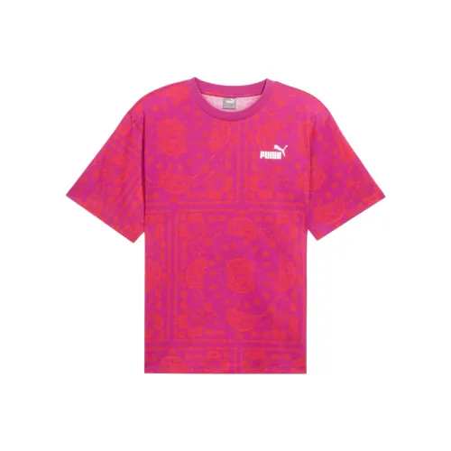 PUMA ESS+AOP T-Shirt Женская Фиолетовый Розовый Блестящий