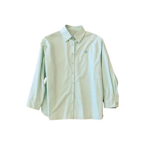 OUBO Мятно-зеленые Женские Рубашки