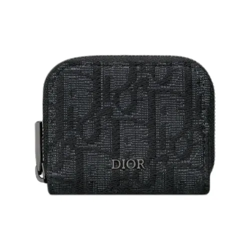 DIOR Хлопок Монета Кошелек Маленький Унисекс Черный