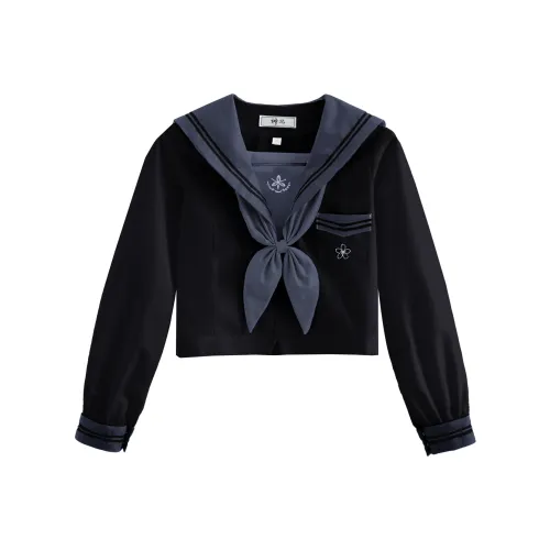 SHENBEI JK Рубашка Женская Черная Серый