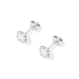 Серьги 6 мм с цирконием [Медицинская сталь]