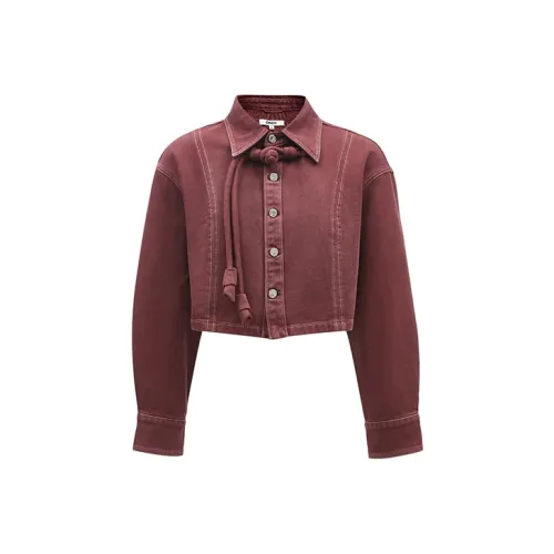 Only E14 Темно-красный Древесный цвет Женские Рубашки