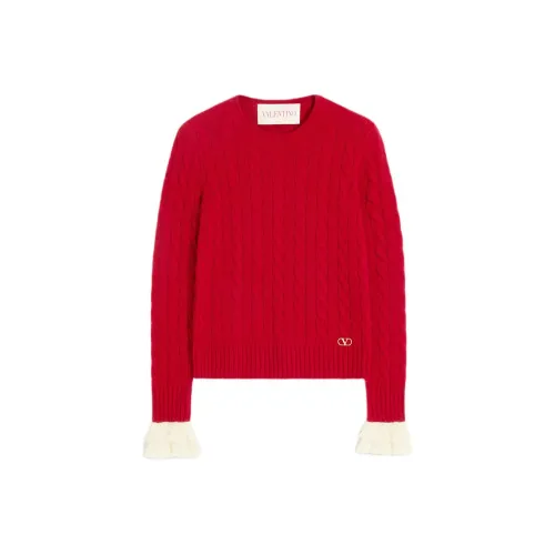 Valentino FW24 Кашемировый свитер женский красный